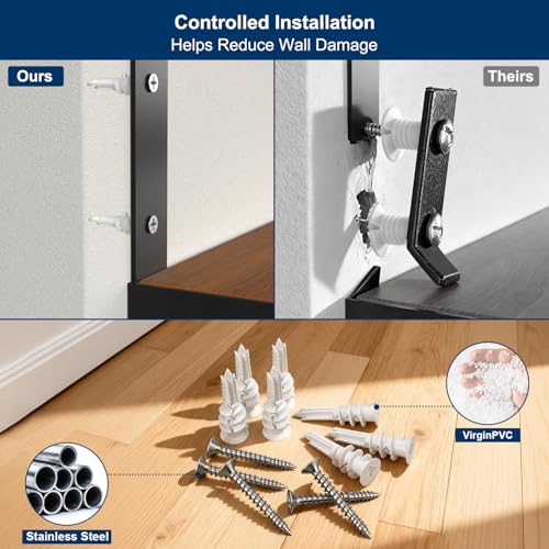 120Pcs Self-Drilling Drywall Anchors with Stainless Steel Screws #8 x 1-1/4”, Heavy Duty Wall Anchors Kit, Rust Resistant Screws, Hollow Wall Anchors for Drywall, Home Improvement DIY, Organizer Box