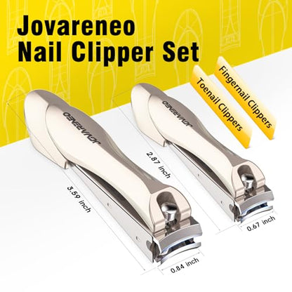 Nail Clipper Set,Premium Stainless Steel Fingernail and Toenail Clipper Cutters with Nail File and Catcher, Sharp Effortless Nail Clippers Tools for Men & Women - size: Gold 2Pcs