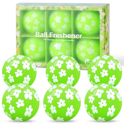 SCENTORINI Shoe Deodorizer Balls, Fresh Jasmine Scent * 6 Pack | Sneaker Deodorizer Balls Odor Eliminator, Long Lasting Shoe Fresheners for Smell Boots, Locker Gym Bag, Drawers, Small Spaces - size: 0.11 Ounce (Pack of 6)