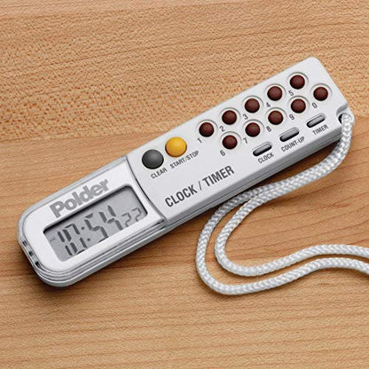 Polder Combination Clock, Timer and Stopwatch with Large, Easy-to-Read Digital Display, White - color: White