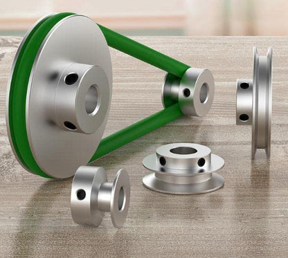 Outer Diameter 30mm Single Groove Pulley 14mm Fixed Bore Pulley for Drilling Machine 6MM PU Round Belt - size: 30x14mm