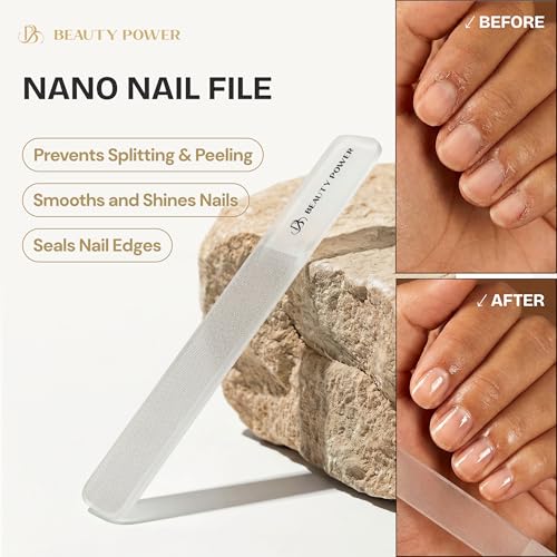 Beauty Power 9 in 1 Professional Manicure Pedicure Set - Stainless Steel Nail Clippers, Nano File, Cuticle Nipper, Scissors, Tweezers, Travel PU Leather Case for Men & Women - Father's Day - Brown - color: Brown