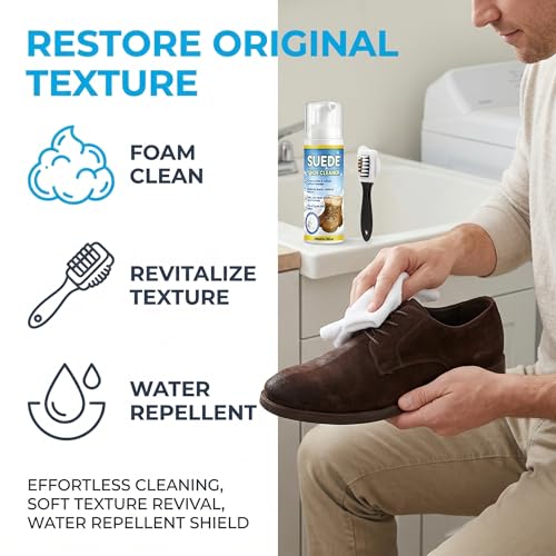 Suede Cleaning Kit - Professional Suede Cleaner with Brush, Nubuck Shoe Cleaner for Boots, Bags & Jackets