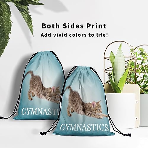 Gymnastics Grip Bag for Gymnasts Gymnastic Drawstring Bag Gym Athlete Bag - color: Blue Gymnastics Cat, size: 9.25" x 12" (Pack of 1)