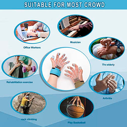 wefaner Finger Strengthener Band Exerciser Trainer ,Finger Resistance Band for Hand Grip Strength Forearm Stretching Rehabilitation Fitness Assist for Arthritis, Carpal Tunnel for Muscle Building and Injury Recovery.