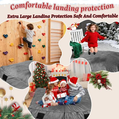 WOUDY Crash Mats for Kids Sensory, Sensory Pads for Autistic Children,Soft Foam Landing Zone, Soft, High-Density Foam Landing Zone Provides Safe Sensory, with Washable Cover - size: 3FT grey
