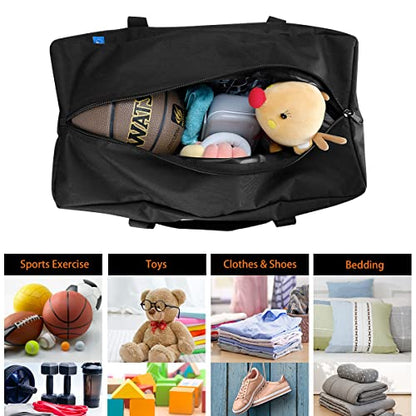 COOLBEBE 2 Pack 24" Sports Duffle Bag - 53L Travel Duffel Tote Bag, Black | Upgrade Zipper Weekender Overnight, Sturdy & Water Resistant Camping duffle for Sports Gear Hauling - size: 24” x 12” x 12” 2Pack