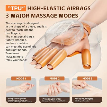 hand massager for arthritis and carpal tunnel glove 2025 new, Hand Massager with Heat and Compression, Ideal Gift for Hand Strengthening Finger Massager Relief, Carpal Tunnel Massager for Men Women