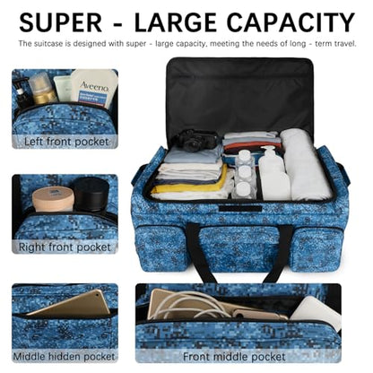 120L 3 Wheel Tactical Rolling Duffle Bag, Heavy Duty Military Deployment Luggage, 900D Waterproof Duffel for Camping Travel Outdoor Sports - color: Navy Blue