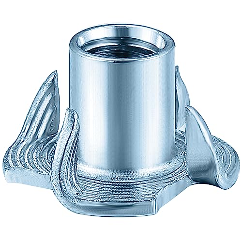 T-Nuts M8x11 (50 pcs), zinc Plated Steel, for Wood, Climbing Holds and cabinets - color: Zinc, size: M8