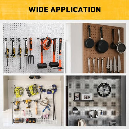 ELEAD 66-Piece 2/4/6 Inch Extra Thick Pegboard Hooks, Heavy Duty Peg Board Organizer Accessories, Peg Board Tool Hangers Fit for 1/4" Pegboard Hanging Tools Garage, Workshop, and Craft Storage - style: 66-Piece 2&4&6 Inch extra thick