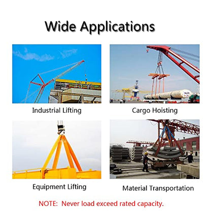 3FT Lift Sling Straps, 2 Ply Polyester Rigging Straps, 1inch Web Sling, 3100LBS Load Capacity Flat Eye-Eye Web Sling for Hoist, Tree Stumps, Heavy Duty Cargo