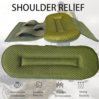 2 Pack Soft Breathable Shoulder Strap Pad guitar strap pad Tactical Vest Shoulder Pad,Mesh Pads with Tactical Gear - color: Green