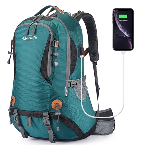G4Free 50L Hiking Backpack Waterproof Daypack Outdoor Camping Climbing Backpack with Rain Cover for Men Women | Durable Material Waterproof, Capacity: 50L, Size: 14.2 x 9.4 x 23.6 inches, Outdoor, Hydration Bladder Compartment - color: Dark Green01