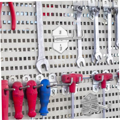 DOITOOL 5pcs Pegboard Storage Rack Metal Hooks Tool Hanging Board Home Organization Easy Install Hooks