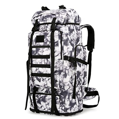 Hiking Backpack for Men 70L/100L Camping Backpack Military Rucksack Molle 3 Days Assault Pack for Climbing | Camping Backpack - color: 100l-blackwhite