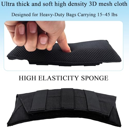 Ultra Thick Shoulder Strap Pad 2 Pack, Heavy Load Backpack Strap Pads, High Elasticity Tactical Bag Shoulder Pads - color: 2PCS-Black
