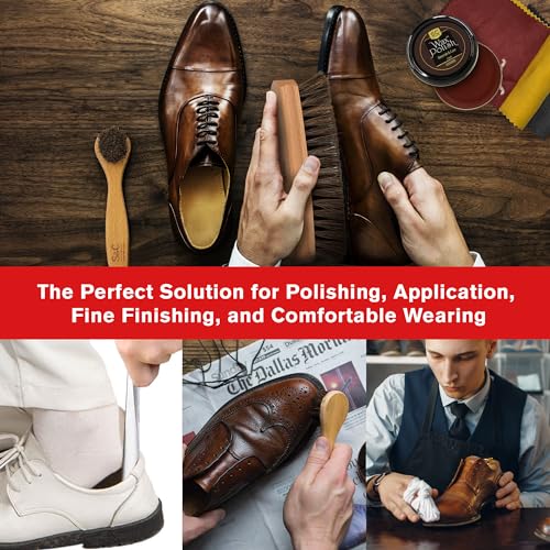 Stone and Clark Leather Shoe Shine Kit - 13 PCS Shoe Polish Kit for Complete Leather Boot Care, Compact & Travel Friendly - style: Metal Box