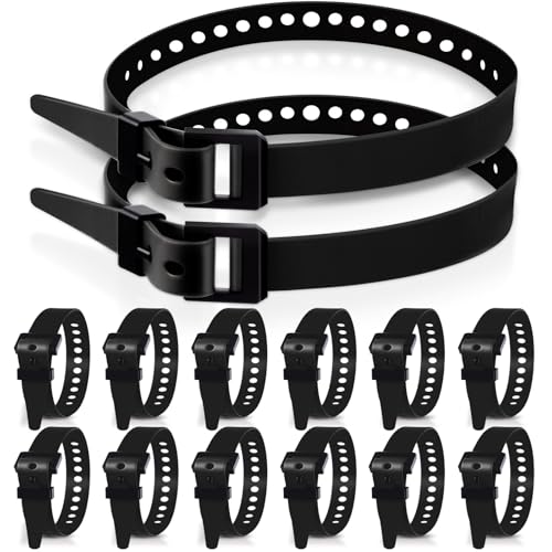 Blulu 8 Pack Reusable Industrial Straps 20" Length Reliable Tension Straps for Securing Bike Motor Gear -70 Lb. Working Load, Elastic Cable Ties for Welders Skis, Garden Hoses (Black) - color: Black, size: 20"