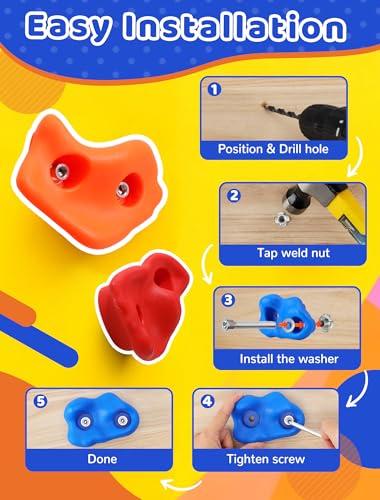 Trymaker Rock Climbing Holds, 15PCS Climbing Wall for Kids (Small Size) | Climbing Set for Kids & Adult Indoor and Outdoor - size: Small Size-15pcs