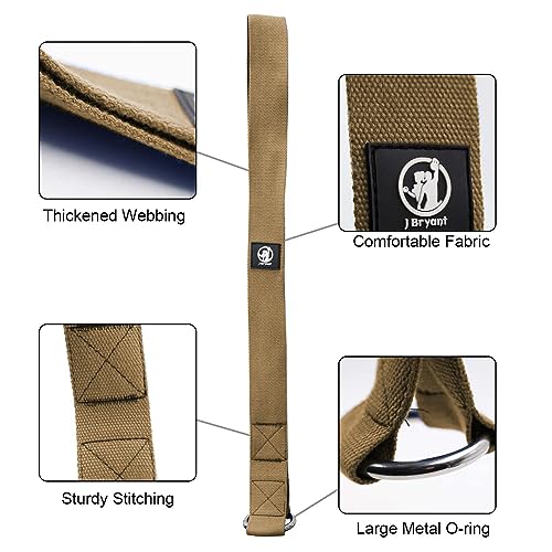 J Bryant Arm Wrestling Training Strap Belt Hand Grip- Ideal for Wrist Forearm and Biceps Workouts Multifunctional Home Gym Fitness Equipment Compatible with 1 inch and 2 inches Barbell Plates - color: Khaki