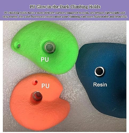 Set of 5 Screw-On Rock Climbing Holds, Random Style PU Climbing Grab Rocks, Home School Rock Climbing Wall for Wood Plank/Concrete Wall(Size:5pcs-Solid Wall Installation) - size: 5pcs-Solid wall installation