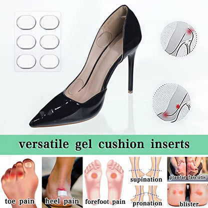 34 Pcs Silicone Shoe Strap Cushion Inserts for Sandals, Heels & Slingbacks | Heel Grip Pads, Pointed Toe Support, Anti-Slip Strap Liner, Women's Thin Insole
