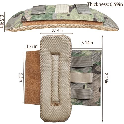 2 Pack Soft Breathable Shoulder Strap Pad guitar strap pad Tactical Vest Shoulder Pad,Mesh Pads with Tactical Gear - color: Camo