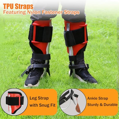 Tree Climbing Spikes Set,Tree Climbing Gear, 1 Pair Alloy Steel Climbing Spurs,350lbs Load Capacity, Arborist Equipment for Climbers, Fruit Picking and Lumberjack - color: Red Climbing Spikes Set B