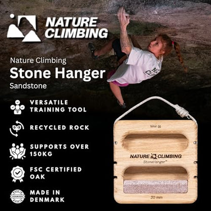 Portable Hangboard | Rock Climbing Hangboard | Hang Board for Climbing | Fingerboard | Strengthen Your Fingers | Bouldering Gifts | Hard Wood - color: Sandstone