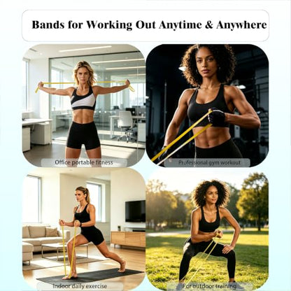 Resistance Bands, 5-Level Pull Up Assistance Bands for Working Out, Elastic Band for Exercise, Muscle Training, Full Body Training - color: 4PCS Yellow