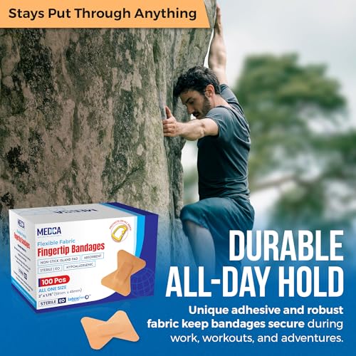 Flex Fabric Adhesive Bandages - Finger-Tip Bandages for Finger Care and to Protect Wounds from Infection - (200 Count)