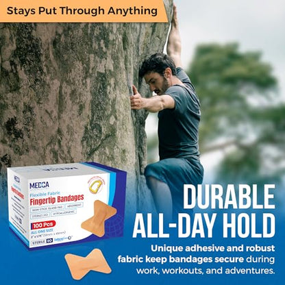 Flex Fabric Adhesive Bandages - Finger-Tip Bandages for Finger Care and to Protect Wounds from Infection - (200 Count)