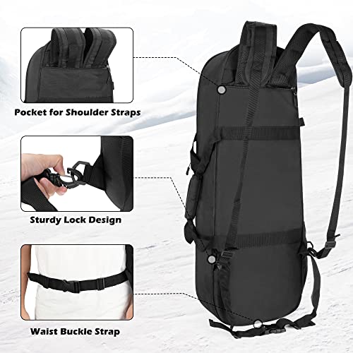 DSLEAF 25”-30” Snow Shoes Bag, Snowshoes Backpack with Pockets, Bag Only | Water-resistant Main Space, Internal Adjustable Fixed Buckle Straps, Easy-carry Handle and Padded Shoulder Straps