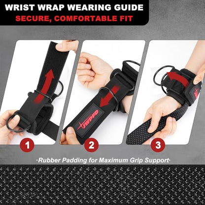 Lifting Straps With D Ring for Weightlifting, Cable Machine, Comfortable Wrist Brace Enhanced Grip for Gym Wrist Straps for Men Woman - size: M