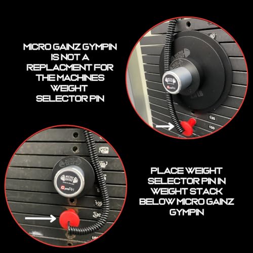 Micro Gainz GymPin Weight Stack Extender Pin for Cable Machine & Home Gym, Designed for Weight Lifting & Strength Training Allowing Additional Olympic Weight Plates, Made in The USA
