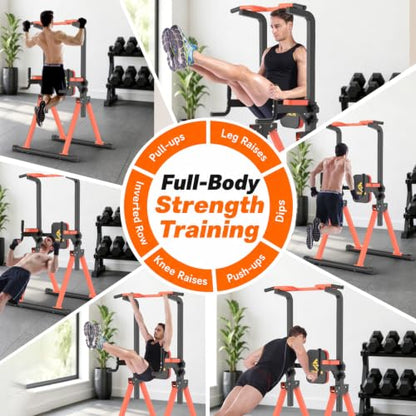 Z ZHICHI Foldable Pull-Up Dip Station Weight Capacity 400LBS - color: black