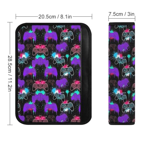 2 Pack Video Game Gaming Art Seat Belt Shoulder Pad Breathable Shoulder Harness Cover for Child, All Vehicles, Neck and Shoulder Support - color: Pattern 338