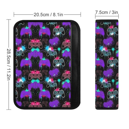 2 Pack Video Game Gaming Art Seat Belt Shoulder Pad Breathable Shoulder Harness Cover for Child, All Vehicles, Neck and Shoulder Support - color: Pattern 338