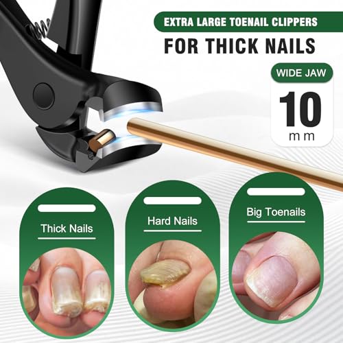 2026 Toenail Clippers for Seniors Thick Toenails 6PCS | Large Angled Head Toe Nail Clippers with Long Handle, Slanted & Wide Opening Ingrown Nail Clippers for Men Women