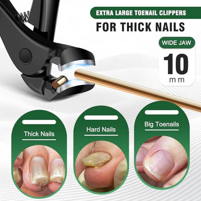 2026 Toenail Clippers for Seniors Thick Toenails 6PCS | Large Angled Head Toe Nail Clippers with Long Handle, Slanted & Wide Opening Ingrown Nail Clippers for Men Women