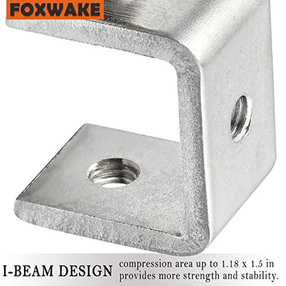 Stainless Steel C Clamps Small 1 1/2 Inch for Mounting, Heavy Duty U Clamps for Metal Working, Mini Desk Clamp with Stable Wide Jaw Opening & Protective Pads/I-Beam Design (2pcs) - color: 1 6/8 In-2pcs-45mm