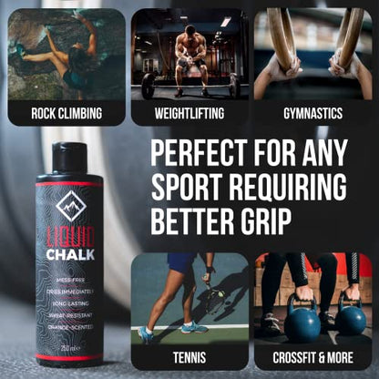 SURVIVOR Liquid Chalk for Rock Climbing, Weight Lifting, Gymnastics - Liquid Grip for Workout Training - Climbing Chalk & Lifting Chalk for Weightlifting - Liquid Gym Chalk - size: 250ML