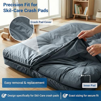 Skil-Care Crash Pad Cover Replacement, Nylon and Cozy Cloth, Machine Wash | Indoor & Outdoor Durable Cover Only (No Foam), Soft Landing, Crashpad for Kids Sensory Mat, For Active Play, Machine Washable - size: 3' x 4' Cover