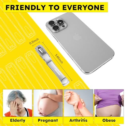 Nail Clippers for Seniors, 360 Degree Rotary Fingernail and Toenail Clippers with Long Handle Ultra Sharp Sturdy Stainless Steel Heavy Duty Large Toe Nail Clippers for Thick Nails - size: 360 Degree Rotary