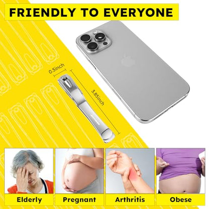 Nail Clippers for Seniors, 360 Degree Rotary Fingernail and Toenail Clippers with Long Handle Ultra Sharp Sturdy Stainless Steel Heavy Duty Large Toe Nail Clippers for Thick Nails - size: 360 Degree Rotary
