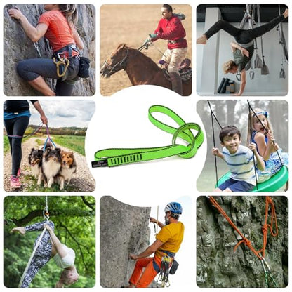 18MM Nylon Climbing Sling Runner 23KN CE2008/EN566 Strong Webbing Straps for Rock Climbing,Mountaineering, Rappelling, Swing, Yoga Hammock etc - color: Grey, size: 120cm/ 48inch |Pack of 2