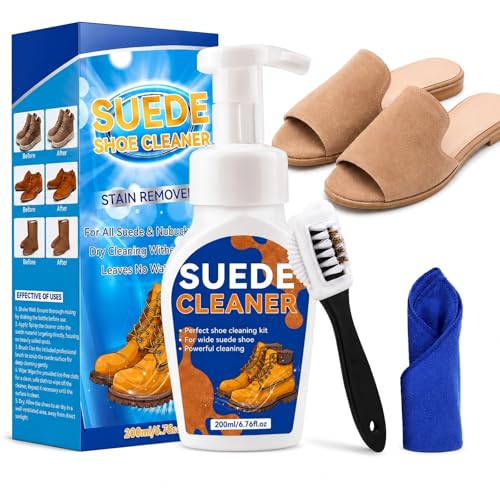 Suede Shoe Cleaner, Premium Sneaker Cleaning Kit with Brush, Shoe Cleaner for White Sneaker, Suede, Leather