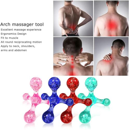 Manual Trigger Point Massage Tool, 2 Pcs 4 Knob Massager Deep Tissue Manual Massager Pressure Point Palm Massage Tool Handheld Back Massagers for Muscle Pain Stress Relief (Green) - color: Green