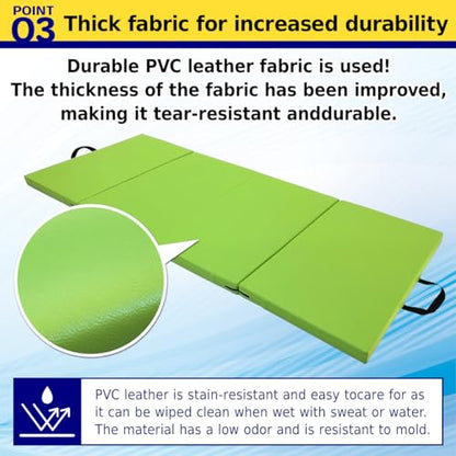 KaRaDaStyle Gymnastics Mat Folding Stretch Mats 71"x31"x2" Exercise Muscle Training Children Play Horizontal Bar Mat Yoga Sports Soundproof Home Use - color: Black/4-fold